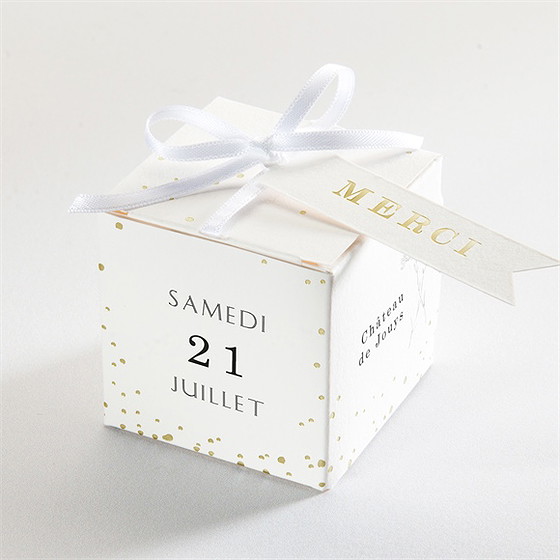 Boîte de dragées mariage tendre couronne