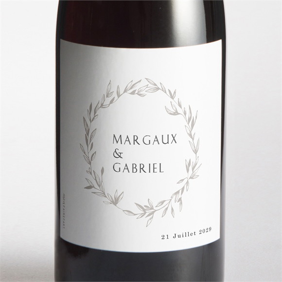 Etiquette de bouteille mariage Tendre couronne réf.N3001596