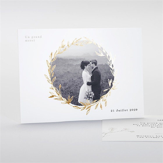 Remerciement mariage tendre couronne