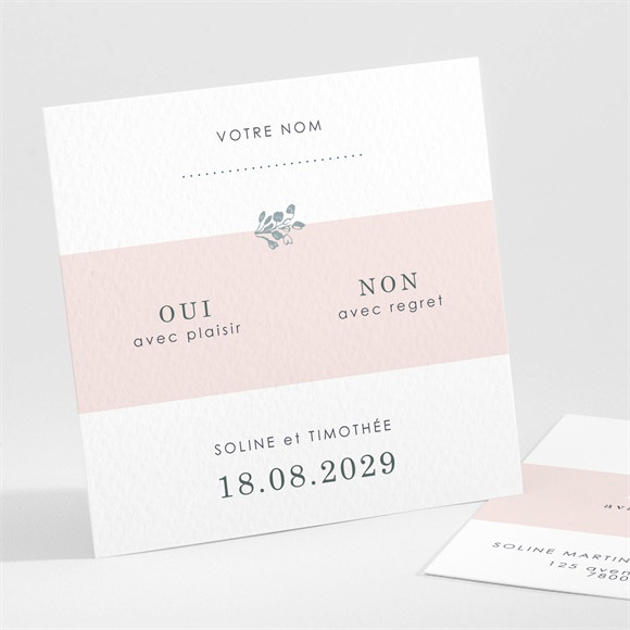 Carton réponse mariage Guirlande de fleurs réf.N301177