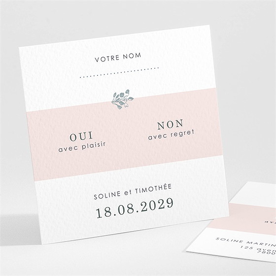 Carton réponse mariage guirlande de fleurs