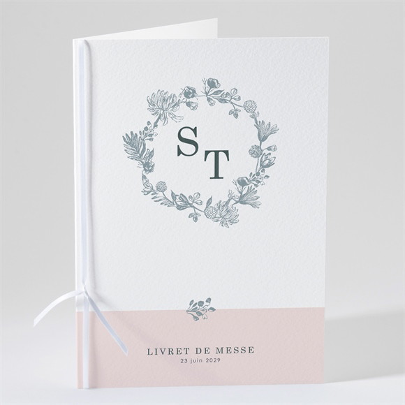 Livret de messe mariage Guirlande de fleurs réf.N491172