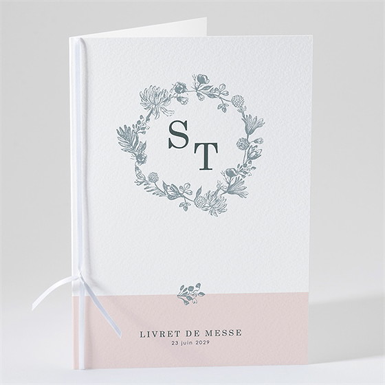 Livret de messe mariage guirlande de fleurs