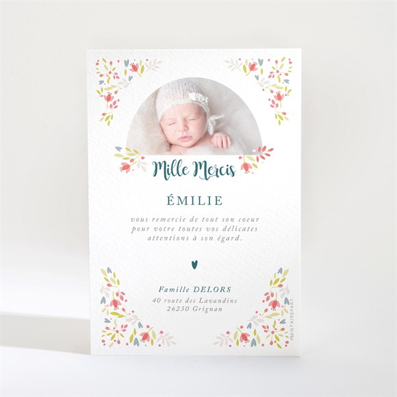 Remerciement naissance Petit Coeur réf.N21019