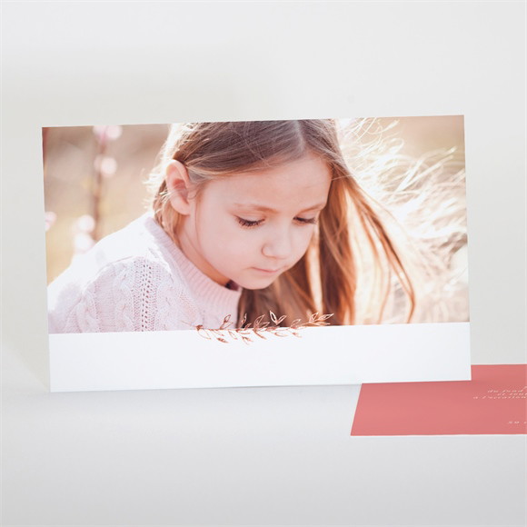 Remerciement communion Cuivré végétal dorure réf.N17127