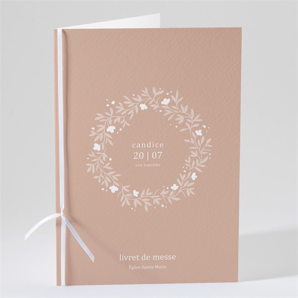 Livret de messe baptême Belle couronne gaufrage réf.N491180