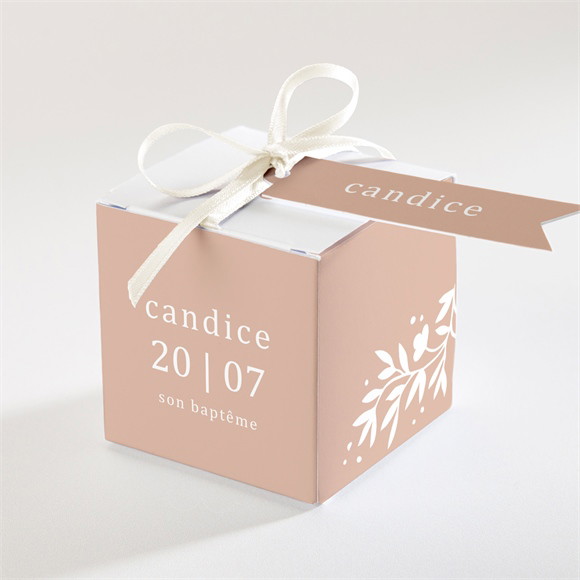 Boîte de dragées baptême Belle couronne gaufrage réf.N340279