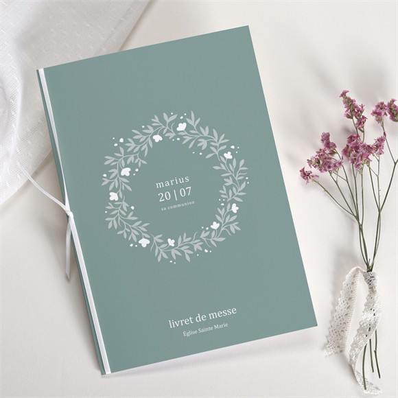 Livret de messe communion Gaufrage Émeraude réf.N491181