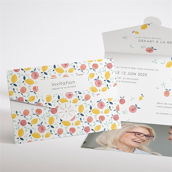 Carte invitation départ à la retraite bye bye acidulé