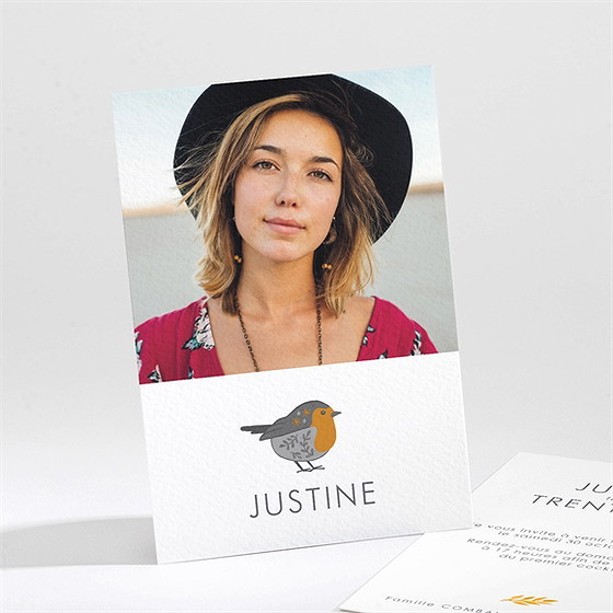 Invitation anniversaire petit oiseau