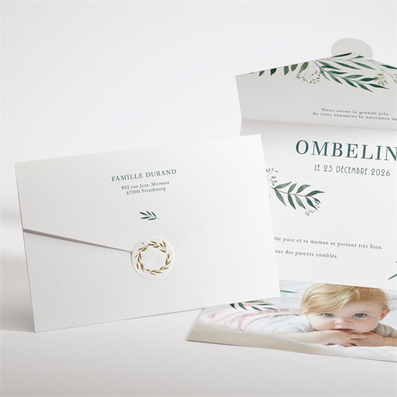 Faire-part naissance All in one végétation réf.N97112