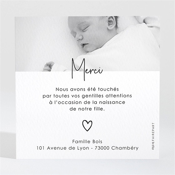 Remerciement naissance hello baby