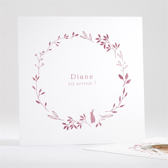 Faire-part naissance Rose Végétal réf.N35175