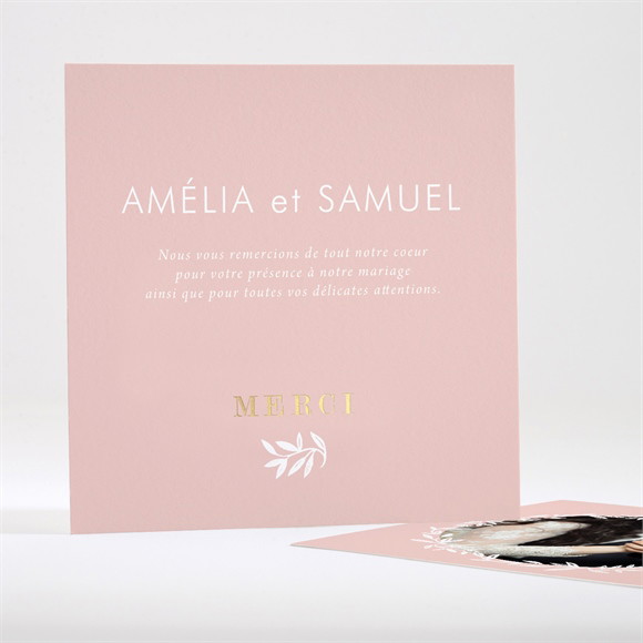 Remerciement mariage L'Essentiel en initiales réf.N35179