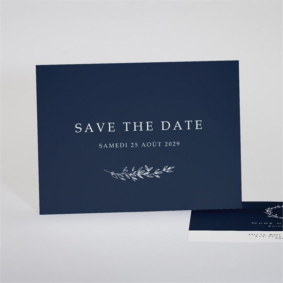 Save the Date mariage Bleu minéral réf.N18128
