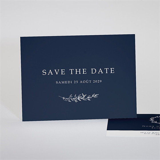 Save the Date mariage bleu minéral