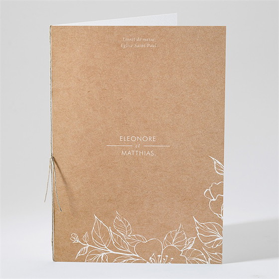 Livret de messe mariage gravure élégante