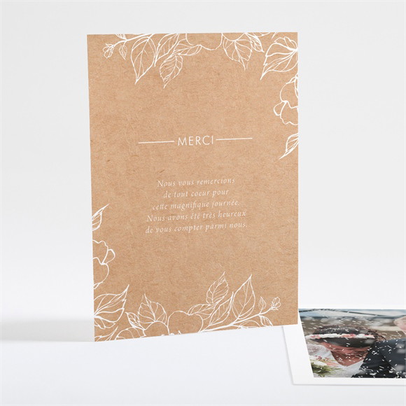 Remerciement mariage Gravure élégante réf.N25105