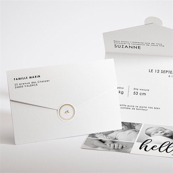 Faire-part naissance hello