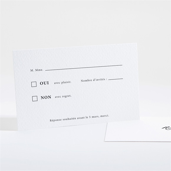Carton réponse mariage Epuré réf.N161101