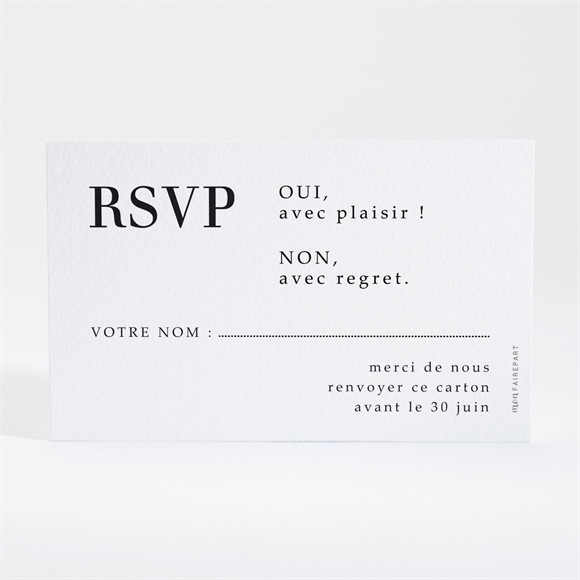 Carton réponse mariage Lettering réf.N16004