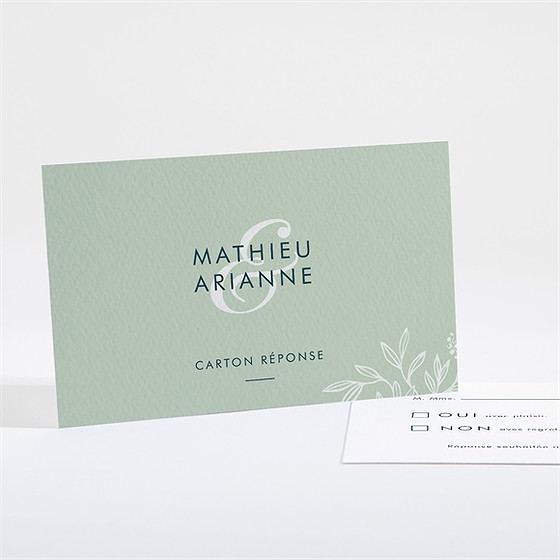 Carton réponse mariage esquisse argentée