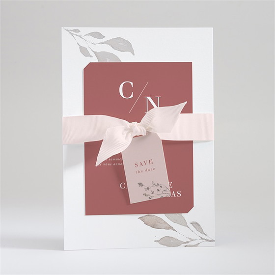 Faire-part mariage élégance rose