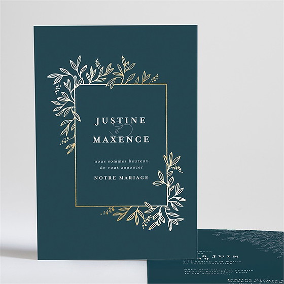 Faire-part mariage bleu royal