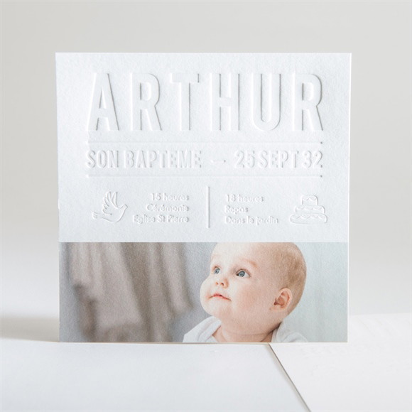 Faire-part de baptême Ombre et Lumière réf.N35193