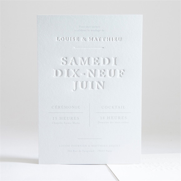 Faire-part mariage Date gravée réf.N241205