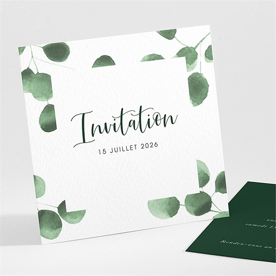 Carton d'invitation mariage fraîcheur végétale