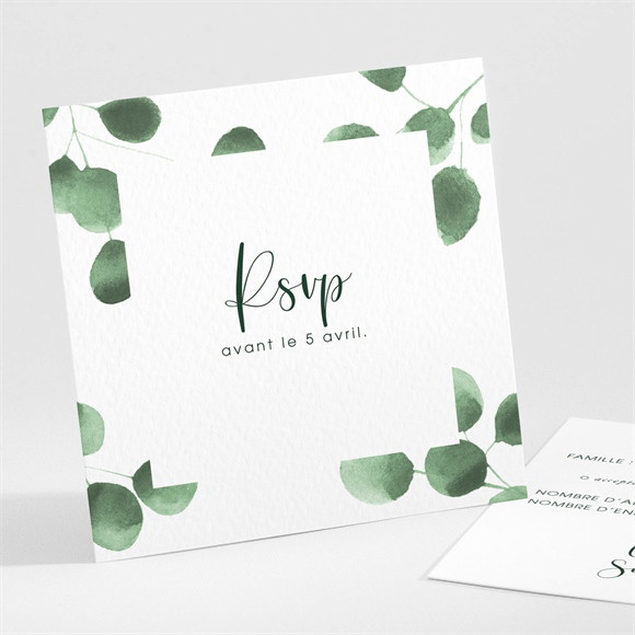 Carton réponse mariage Fraîcheur végétale réf.N301242