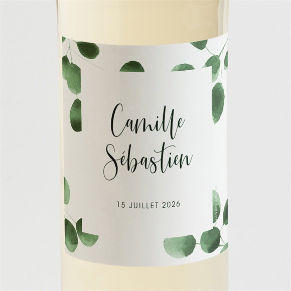 Etiquette de bouteille mariage Fraîcheur végétale réf.N3001608