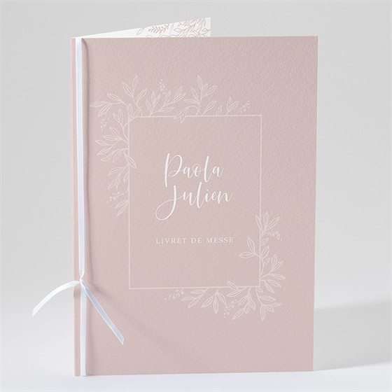 Livret de messe mariage rose gold