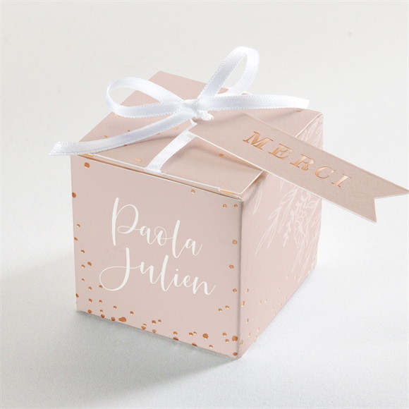 Boîte de dragées mariage Rose gold réf.N340297