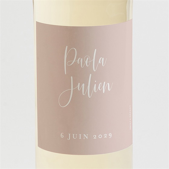 Etiquette de bouteille mariage rose gold