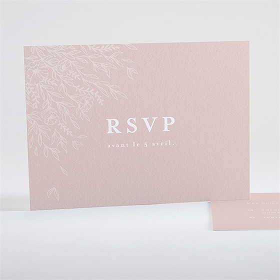 Carton réponse mariage rose gold