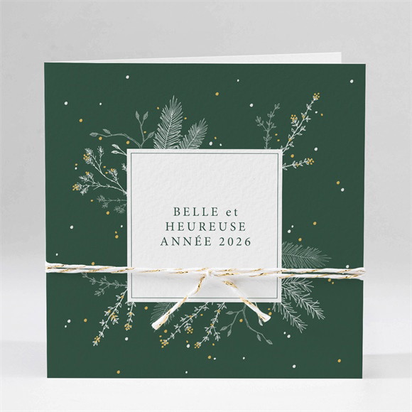 Carte de voeux Voeux jolie gravure et cordon réf.N451173