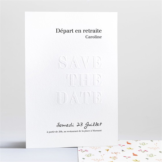 Carte invitation départ à la retraite gravé