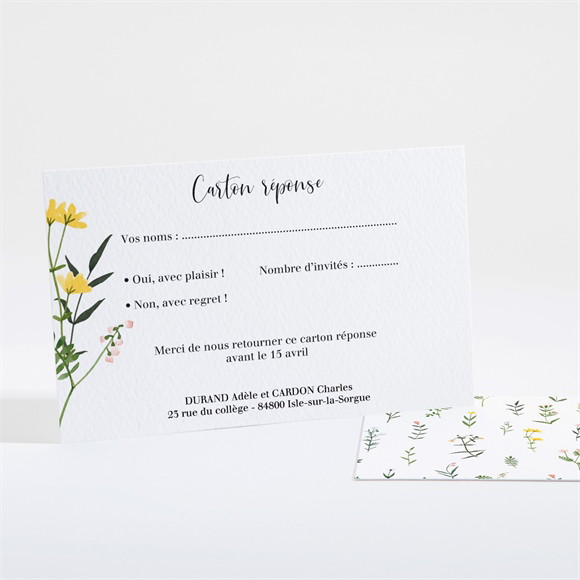 Carton réponse mariage Joie et couleurs réf.N161122