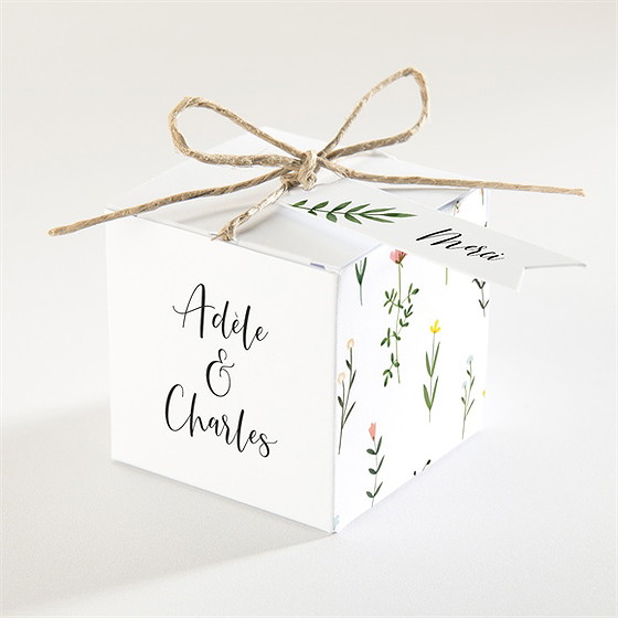 Boîte de dragées mariage joie et couleurs