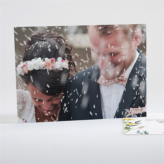 Remerciement mariage joie et couleurs