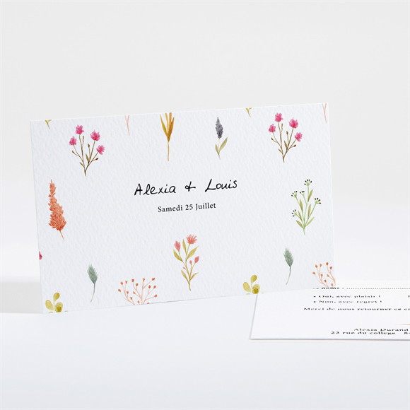 Carton réponse mariage Folie Printanière réf.N161128