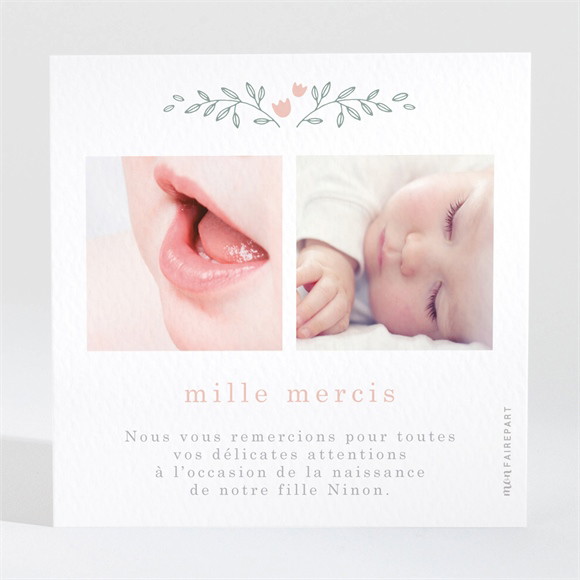 Remerciement naissance Délicatement réf.N3001618