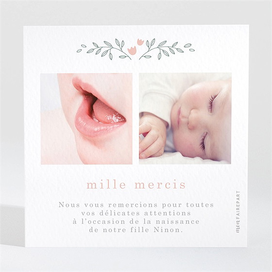 Remerciement naissance délicatement