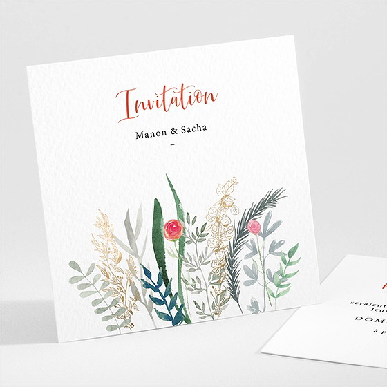 Carton d'invitation mariage douceur printanière