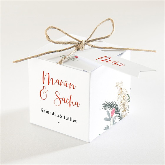 Boîte de dragées mariage douceur printanière