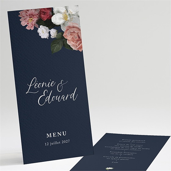 Menu mariage fleurs de nuit