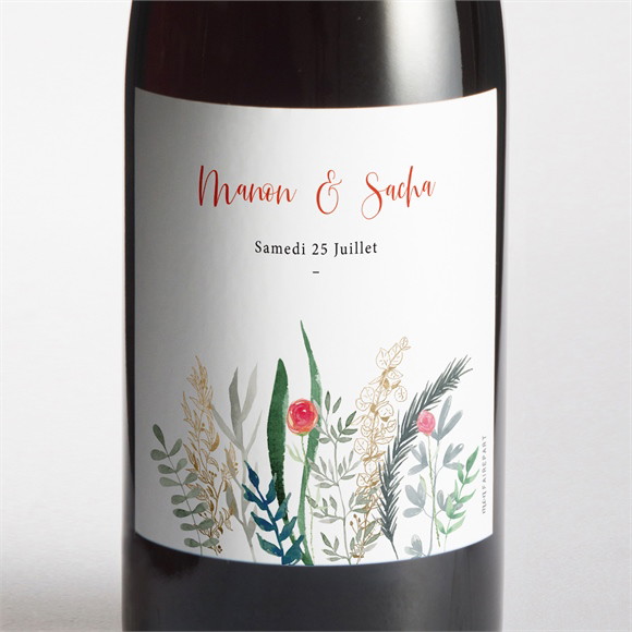 Etiquette de bouteille mariage Douceur Printanière réf.N3001621