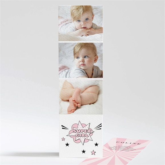 Remerciement naissance Super Girl réf.N201215